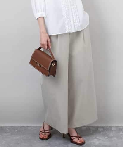 FKLGA36170  ストレッチツイル プルオンワイドパンツ/洗える