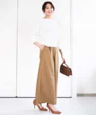 FKLGA36170 MK MICHEL KLEIN(MK ミッシェルクラン) ストレッチツイル プルオンワイドパンツ/洗える ベージュ