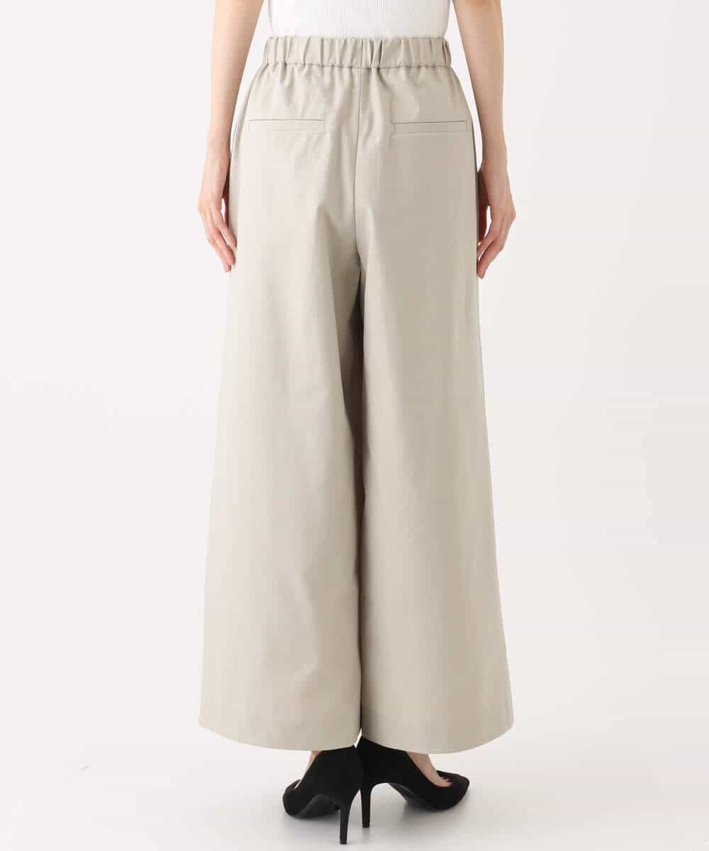FKLGA36170 MK MICHEL KLEIN(MK ミッシェルクラン) ストレッチツイル プルオンワイドパンツ/洗える ベージュ