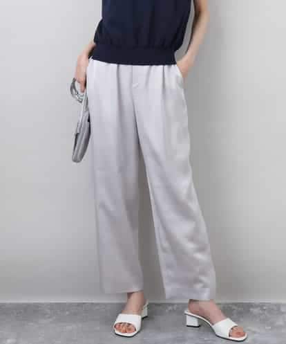 FKLGA45150 MK MICHEL KLEIN リラックスサテンテーパードパンツ/洗える