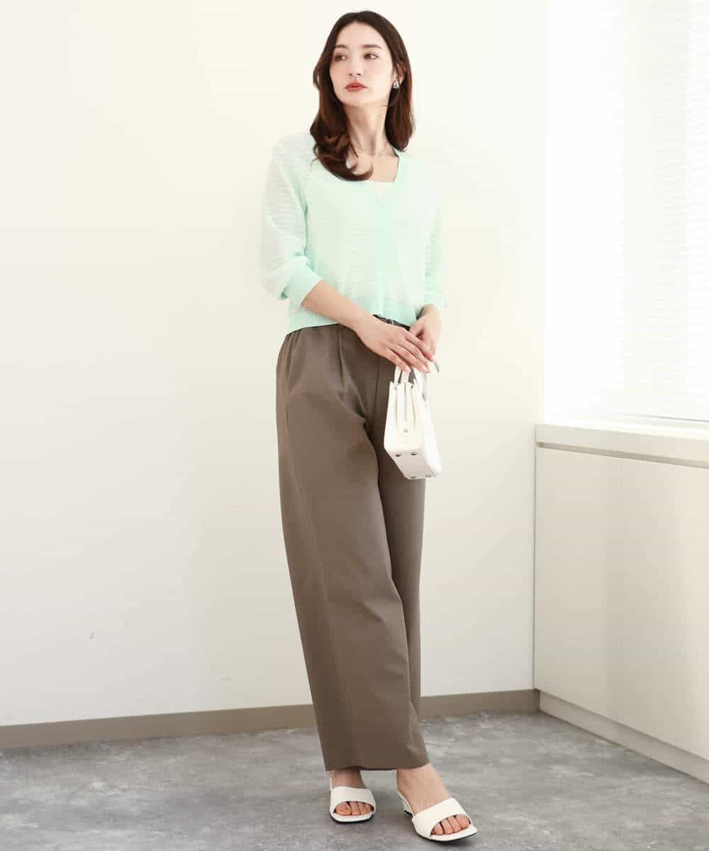 FKLGA46170 MK MICHEL KLEIN(MK ミッシェルクラン) リネンライクストレートワイドパンツ/洗える ブラック