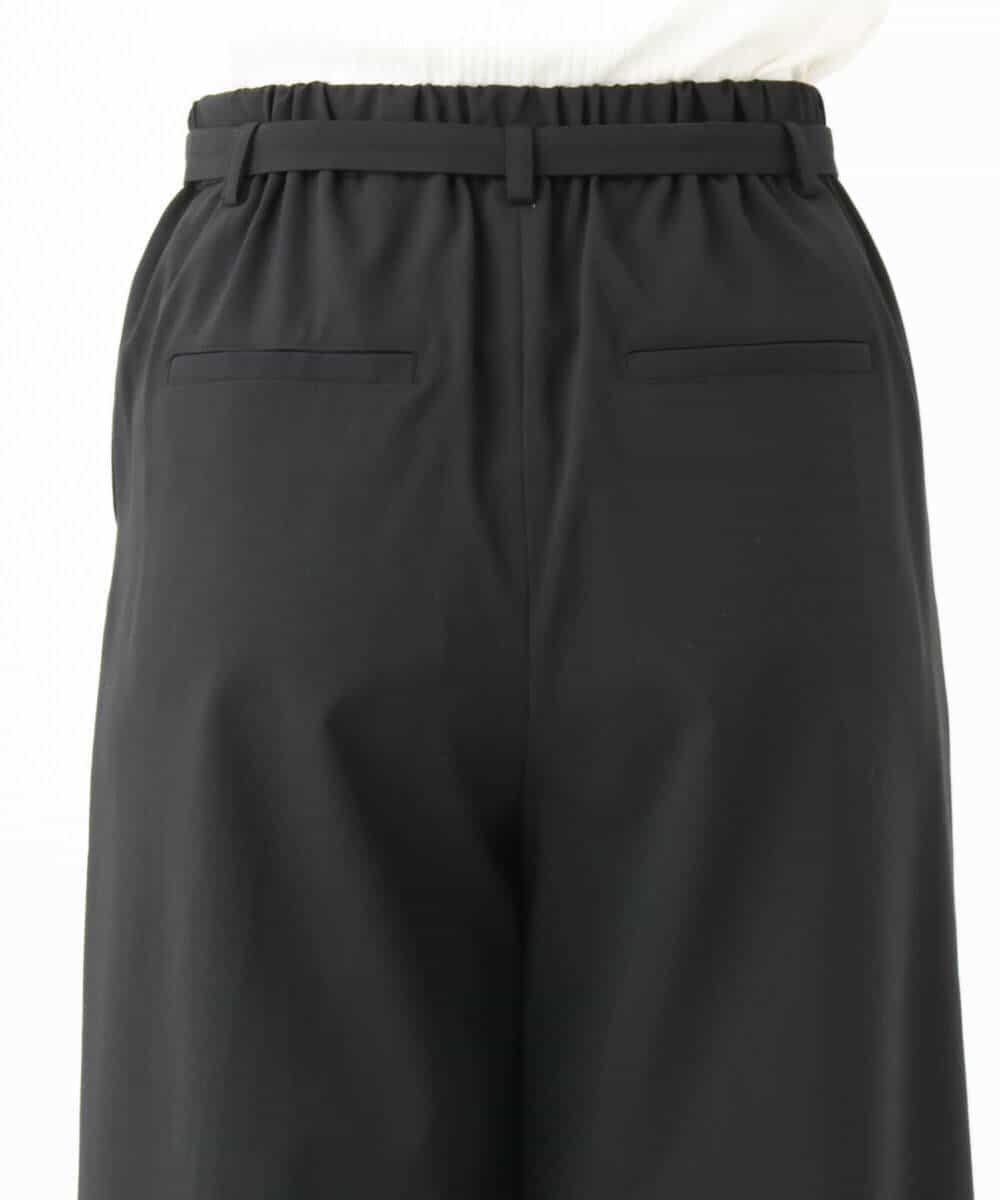 FKLGA46170 MK MICHEL KLEIN(MK ミッシェルクラン) リネンライクストレートワイドパンツ/洗える ブラック