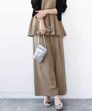 FKLGA52160 MK MICHEL KLEIN(MK ミッシェルクラン) ドライリネンライクワイドパンツ/洗える カーキ