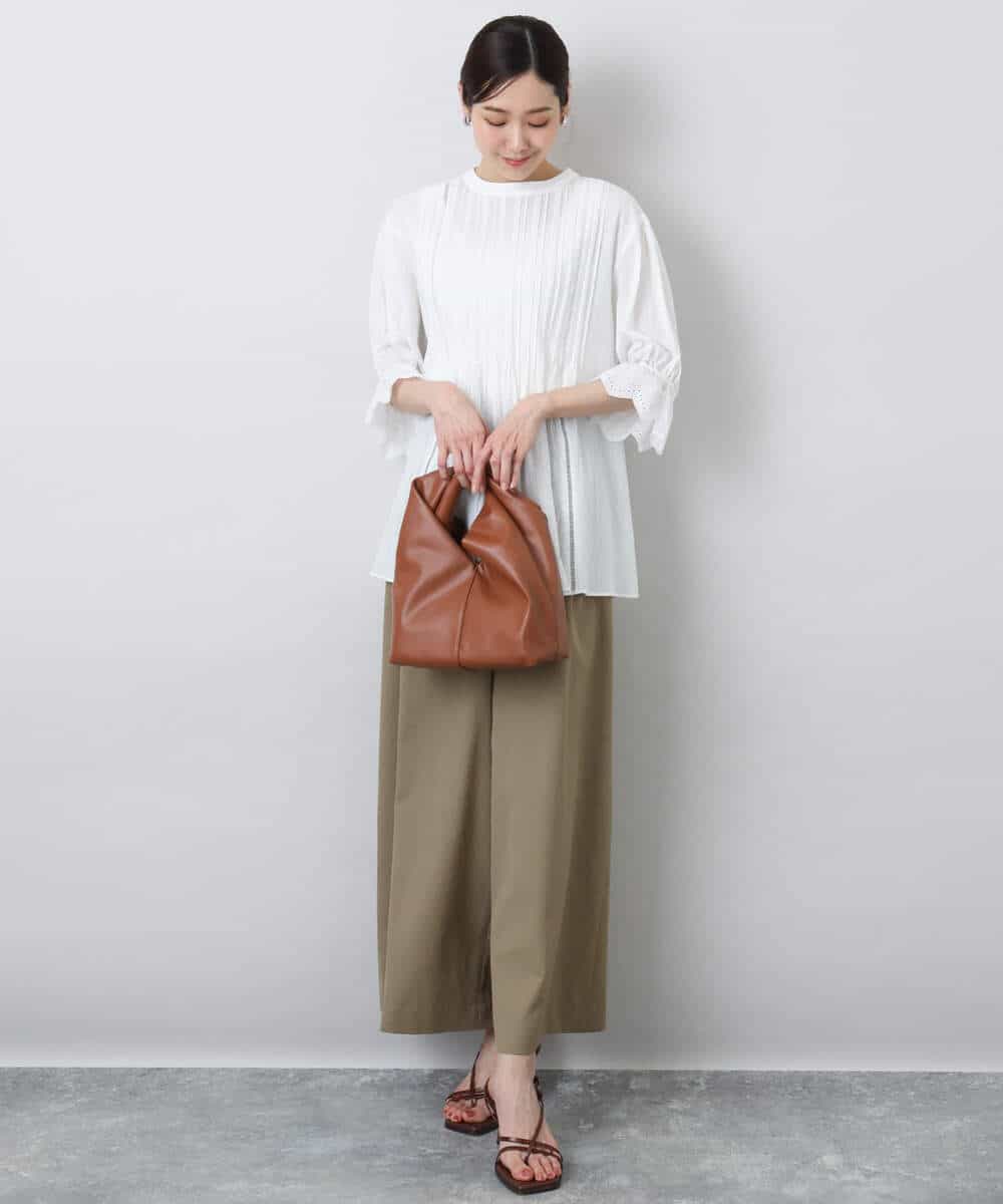 FKLGA52160 MK MICHEL KLEIN(MK ミッシェルクラン) ドライリネンライクワイドパンツ/洗える カーキ