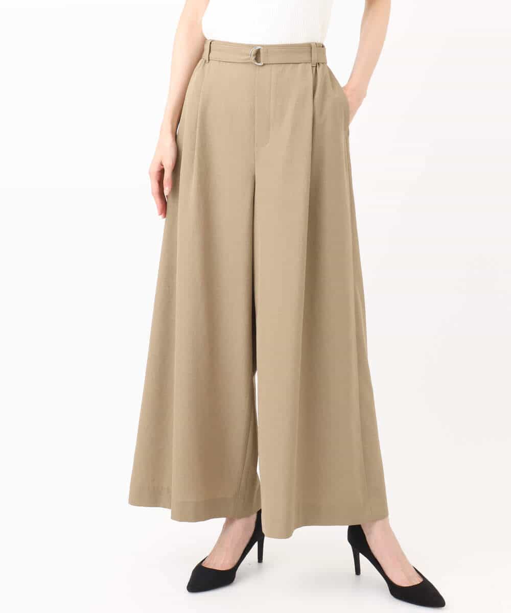 FKLGA52160 MK MICHEL KLEIN(MK ミッシェルクラン) ドライリネンライクワイドパンツ/洗える カーキ