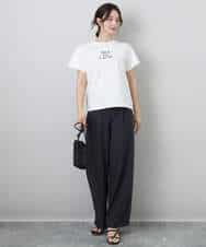FKLGA55170 MK MICHEL KLEIN(MK ミッシェルクラン) ワイドストレート ストレッチプルオンパンツ/洗える ダークグレー