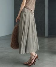 FKLGD03150 MK MICHEL KLEIN(MK ミッシェルクラン) [瞬美シリーズ/UVカット/接触冷感/洗える]サテンガウチョパンツ カーキ