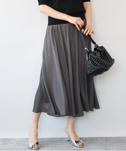 FKLGD03150 MK MICHEL KLEIN [瞬美シリーズ/UVカット/接触冷感/洗える]サテンガウチョパンツ