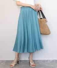 FKLGD03150 MK MICHEL KLEIN(MK ミッシェルクラン) [UVカット/接触冷感/洗える]サテンガウチョパンツ ターコイズ