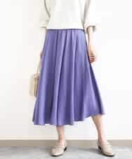 FKLGD03150 MK MICHEL KLEIN(MK ミッシェルクラン) サテンガウチョパンツ/接触冷感/UVカット/洗える パープル