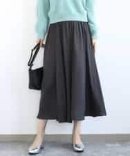 FKLGD03150 MK MICHEL KLEIN(MK ミッシェルクラン) サテンガウチョパンツ/接触冷感/UVカット/洗える ダークグレー