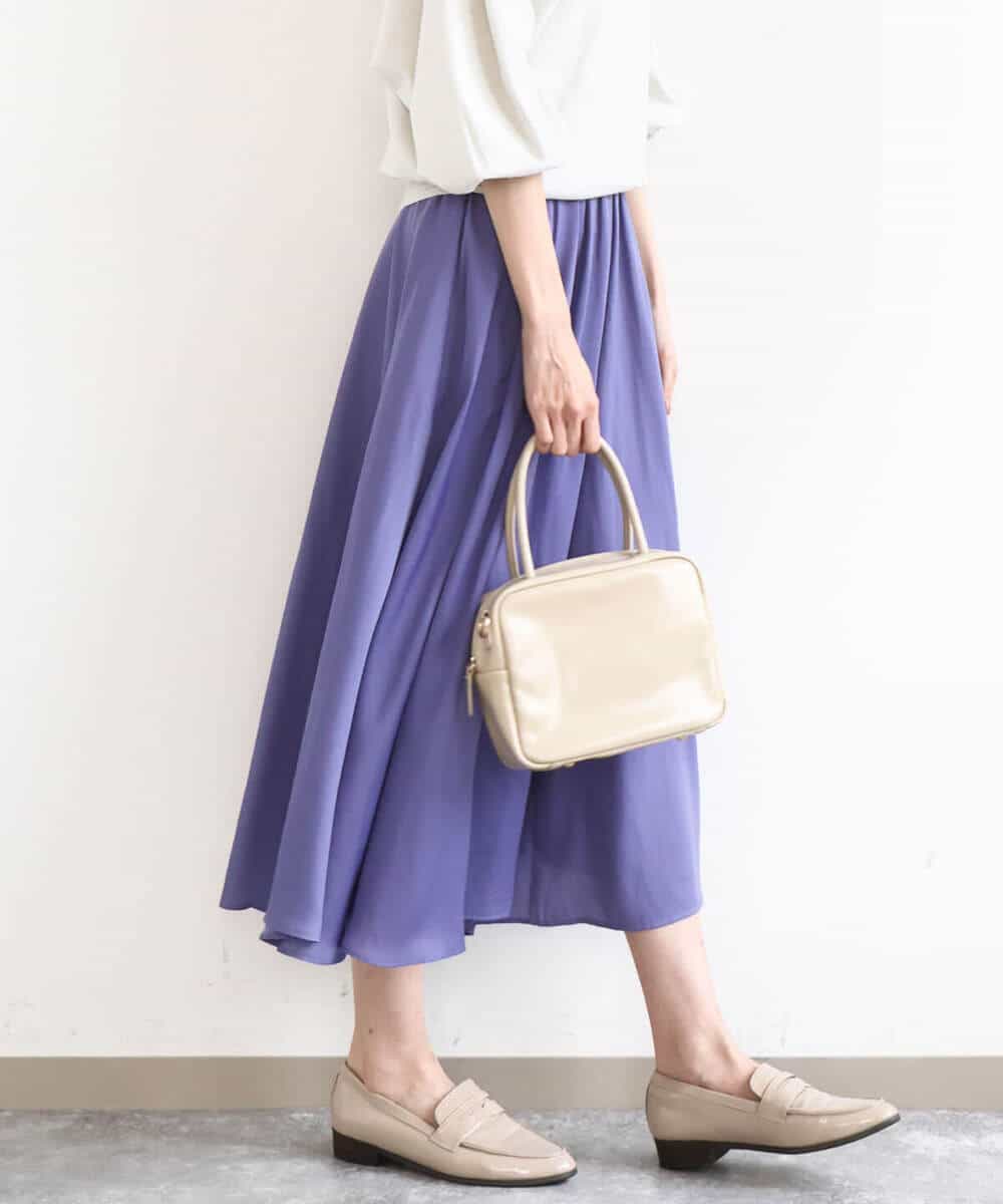 FKLGD03150 MK MICHEL KLEIN(MK ミッシェルクラン) サテンガウチョパンツ/接触冷感/UVカット/洗える ダークグレー