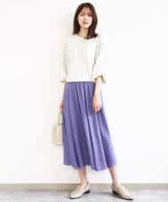 FKLGD03150 MK MICHEL KLEIN(MK ミッシェルクラン) サテンガウチョパンツ/接触冷感/UVカット/洗える ダークグレー