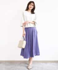 FKLGD03150 MK MICHEL KLEIN(MK ミッシェルクラン) サテンガウチョパンツ/接触冷感/UVカット/洗える ダークグレー