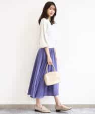 FKLGD03150 MK MICHEL KLEIN(MK ミッシェルクラン) サテンガウチョパンツ/接触冷感/UVカット/洗える ダークグレー