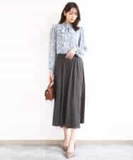 FKLGD03150 MK MICHEL KLEIN(MK ミッシェルクラン) サテンガウチョパンツ/接触冷感/UVカット/洗える ダークグレー