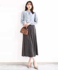 FKLGD03150 MK MICHEL KLEIN(MK ミッシェルクラン) サテンガウチョパンツ/接触冷感/UVカット/洗える ダークグレー