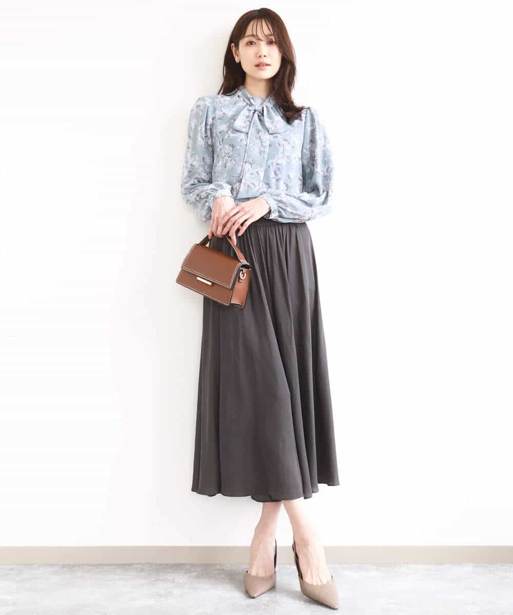 FKLGD03150 MK MICHEL KLEIN(MK ミッシェルクラン) サテンガウチョパンツ/接触冷感/UVカット/洗える ダークグレー