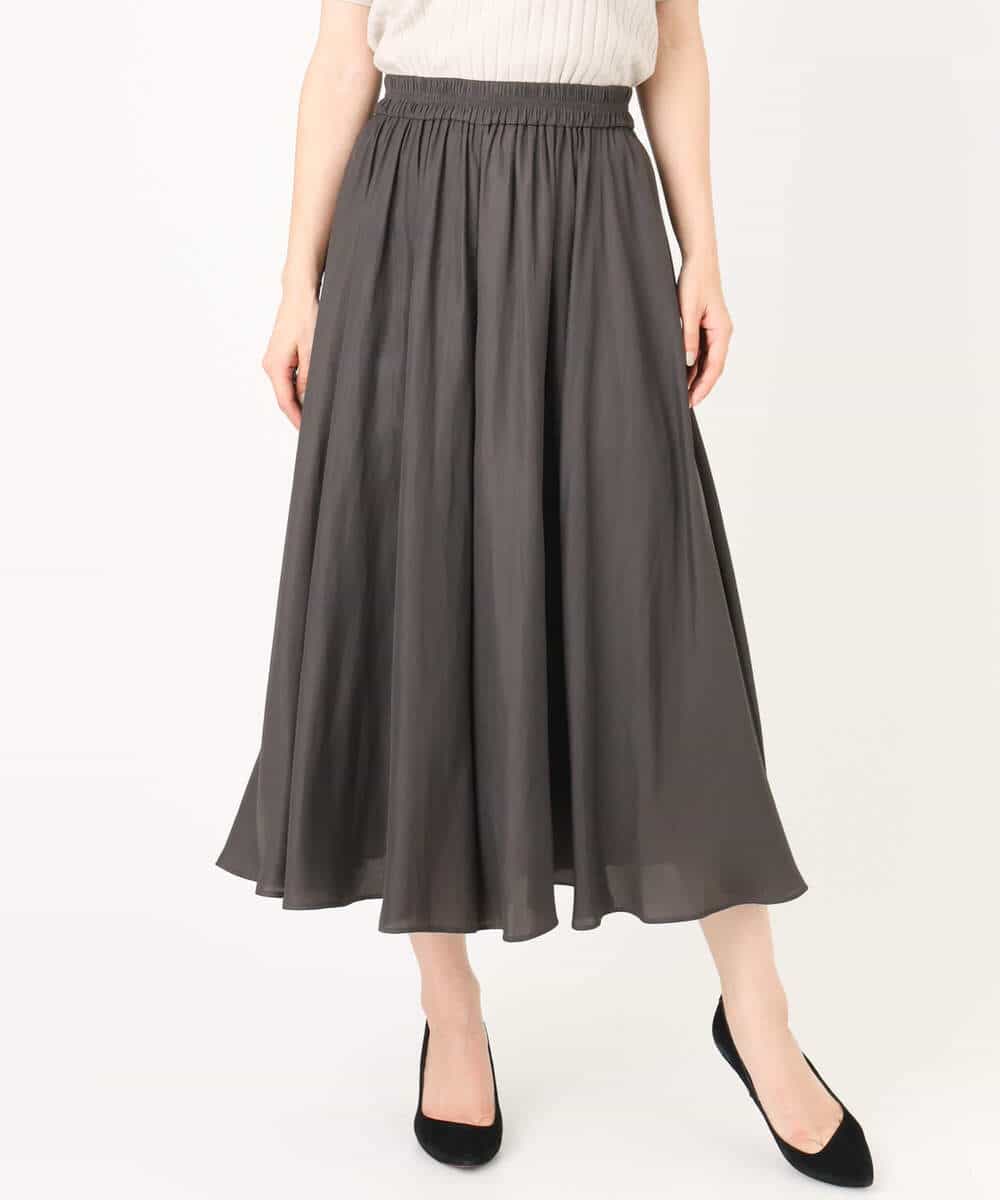 FKLGD03150 MK MICHEL KLEIN(MK ミッシェルクラン) サテンガウチョパンツ/接触冷感/UVカット/洗える ダークグレー