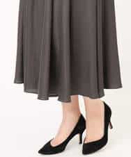 FKLGD03150 MK MICHEL KLEIN(MK ミッシェルクラン) サテンガウチョパンツ/接触冷感/UVカット/洗える ダークグレー