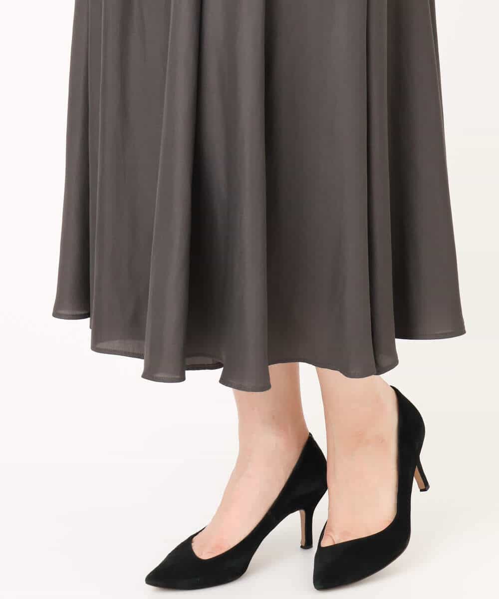 FKLGD03150 MK MICHEL KLEIN(MK ミッシェルクラン) サテンガウチョパンツ/接触冷感/UVカット/洗える ダークグレー