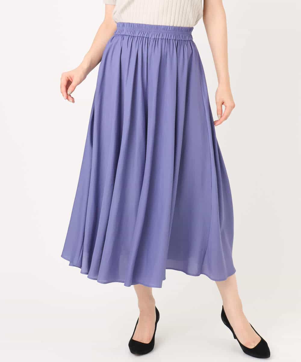 FKLGD03150 MK MICHEL KLEIN(MK ミッシェルクラン) サテンガウチョパンツ/接触冷感/UVカット/洗える ダークグレー