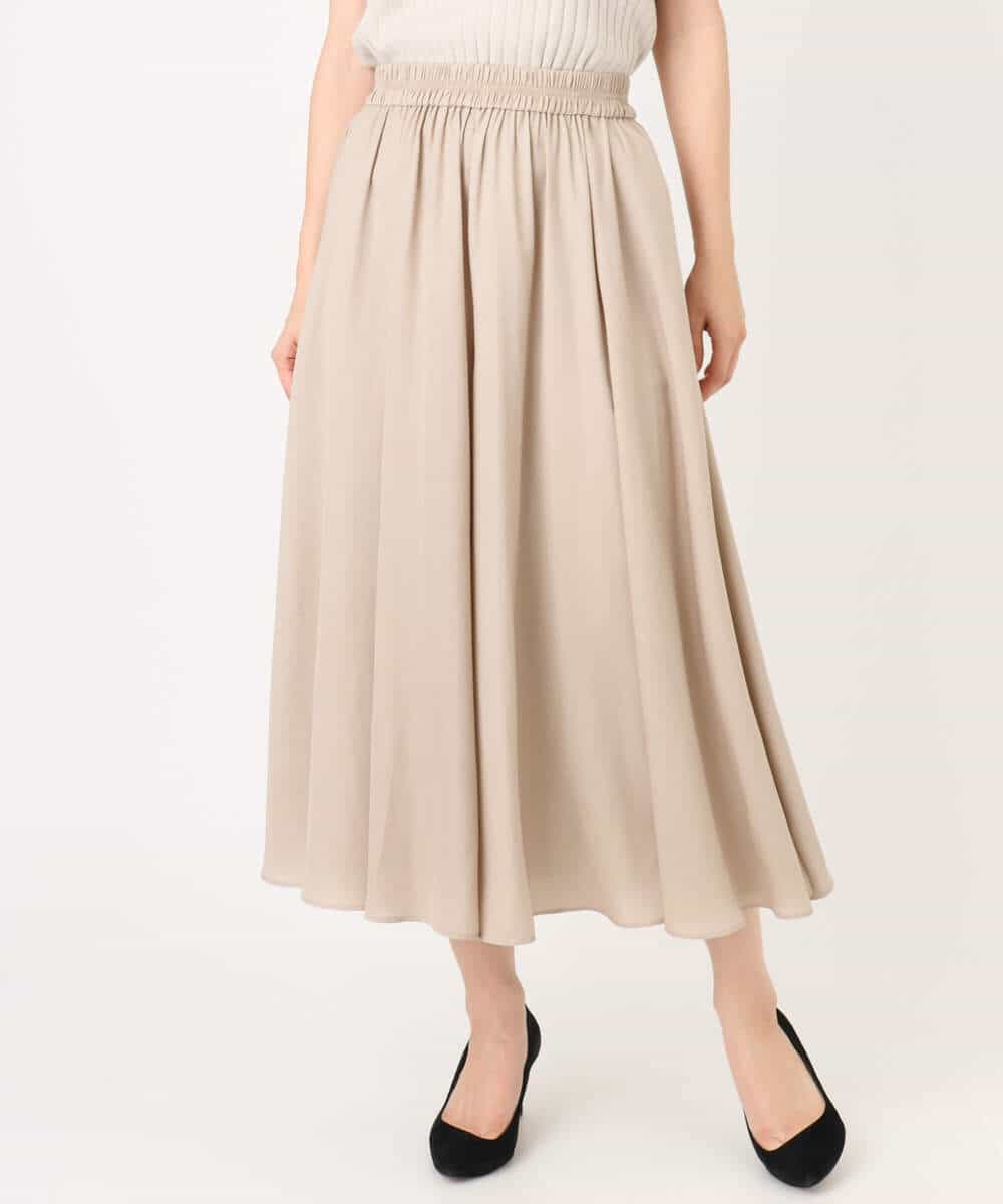 FKLGD03150 MK MICHEL KLEIN(MK ミッシェルクラン) サテンガウチョパンツ/接触冷感/UVカット/洗える ダークグレー