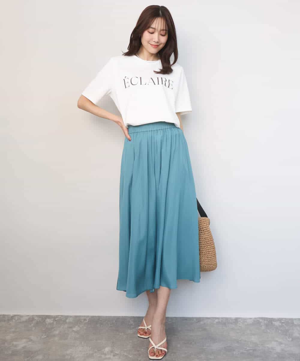 FKLGD03150 MK MICHEL KLEIN(MK ミッシェルクラン) [UVカット/接触冷感/洗える]サテンガウチョパンツ ダークグレー