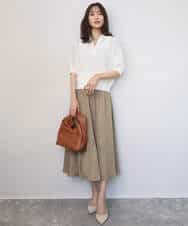 FKLGD03150 MK MICHEL KLEIN(MK ミッシェルクラン) [UVカット/接触冷感/洗える]サテンガウチョパンツ ダークグレー