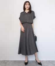 FKLGD03150 MK MICHEL KLEIN(MK ミッシェルクラン) [UVカット/接触冷感/洗える]サテンガウチョパンツ ダークグレー