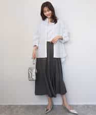 FKLGD03150 MK MICHEL KLEIN(MK ミッシェルクラン) [UVカット/接触冷感/洗える]サテンガウチョパンツ ダークグレー