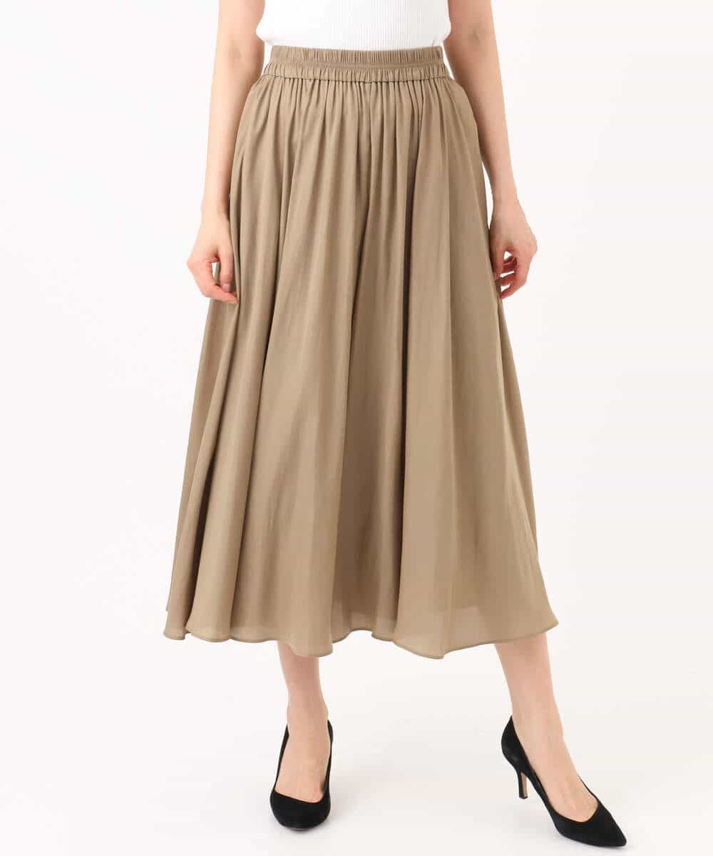 FKLGD03150 MK MICHEL KLEIN(MK ミッシェルクラン) [UVカット/接触冷感/洗える]サテンガウチョパンツ ダークグレー