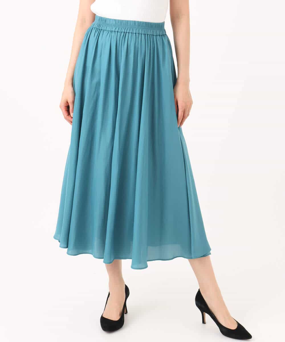 FKLGD03150 MK MICHEL KLEIN(MK ミッシェルクラン) [UVカット/接触冷感/洗える]サテンガウチョパンツ ダークグレー