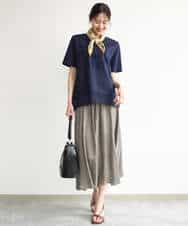 FKLGD03150 MK MICHEL KLEIN(MK ミッシェルクラン) [瞬美シリーズ/UVカット/接触冷感/洗える]サテンガウチョパンツ ダークグレー