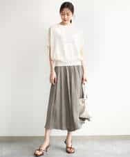 FKLGD03150 MK MICHEL KLEIN(MK ミッシェルクラン) [瞬美シリーズ/UVカット/接触冷感/洗える]サテンガウチョパンツ ダークグレー