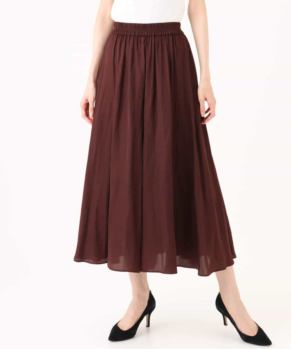 FKLGD03150 MK MICHEL KLEIN(MK ミッシェルクラン) [瞬美シリーズ/UVカット/接触冷感/洗える]サテンガウチョパンツ ダークグレー