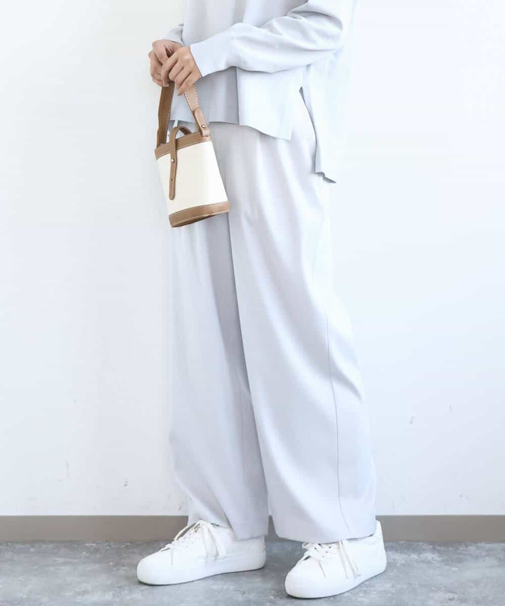 FKLGD21160 MK MICHEL KLEIN(MK ミッシェルクラン) TRストレッチワイドパンツ/洗える ライトグレー