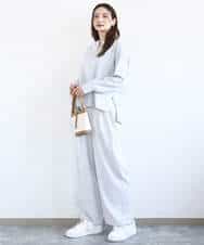 FKLGD21160 MK MICHEL KLEIN(MK ミッシェルクラン) TRストレッチワイドパンツ/洗える ライトグレー