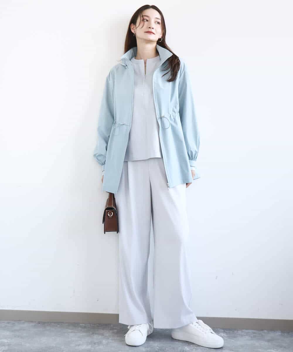 FKLGD21160 MK MICHEL KLEIN(MK ミッシェルクラン) TRストレッチワイドパンツ/洗える ライトグレー