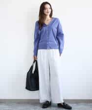 FKLGD21160 MK MICHEL KLEIN(MK ミッシェルクラン) TRストレッチワイドパンツ/洗える ライトグレー