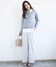 FKLGD21160 MK MICHEL KLEIN(MK ミッシェルクラン) TRストレッチワイドパンツ/洗える ライトグレー