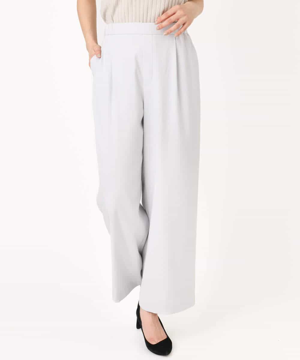 FKLGD21160 MK MICHEL KLEIN(MK ミッシェルクラン) TRストレッチワイドパンツ/洗える ライトグレー