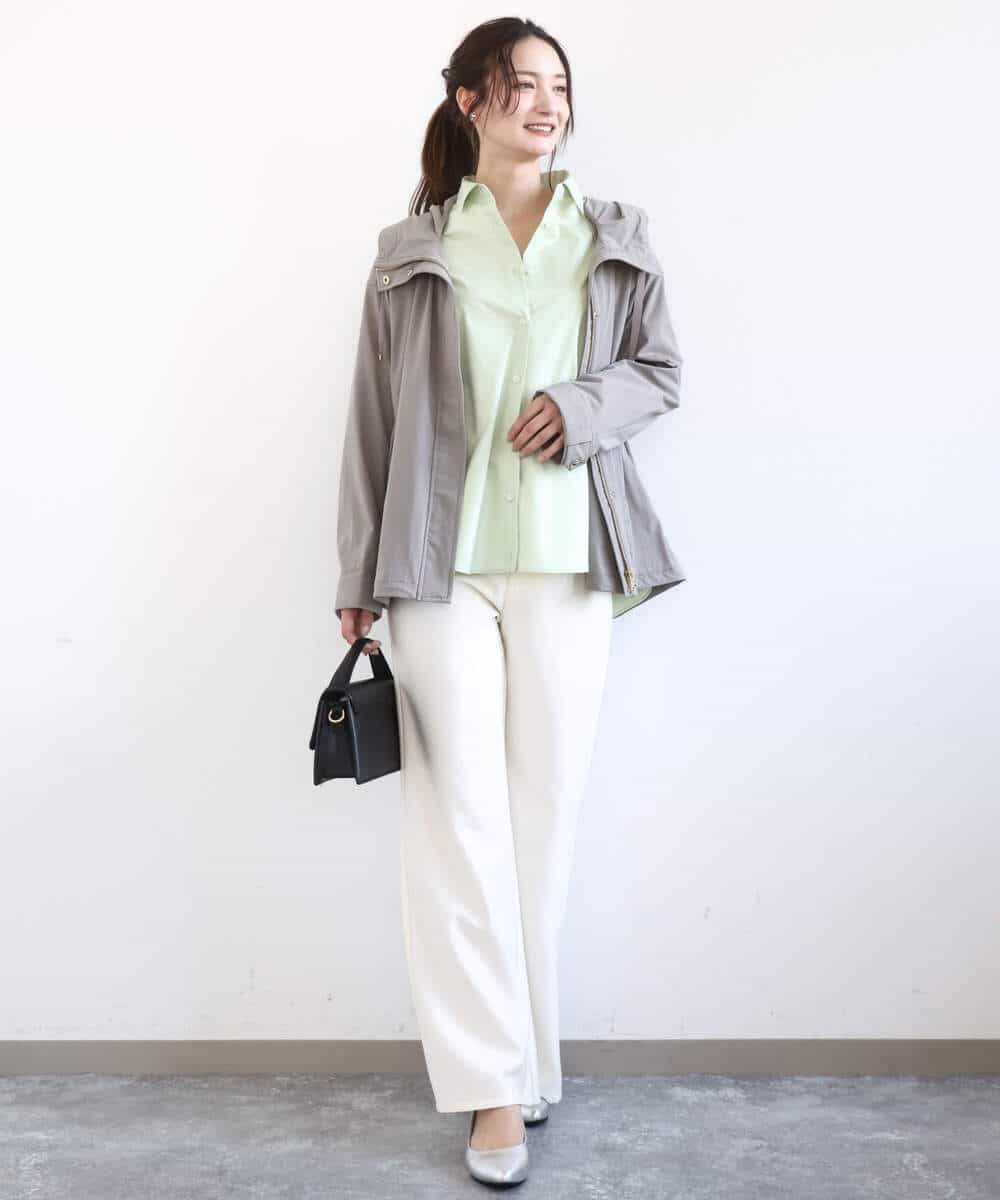 FKLGD27160 MK MICHEL KLEIN(MK ミッシェルクラン) デニムライク ストレートワイドパンツ/洗える ネイビー