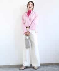 FKLGD27160 MK MICHEL KLEIN(MK ミッシェルクラン) デニムライク ストレートワイドパンツ/洗える ネイビー