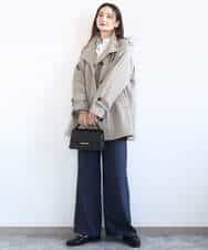 FKLGD27160 MK MICHEL KLEIN(MK ミッシェルクラン) デニムライク ストレートワイドパンツ/洗える ネイビー