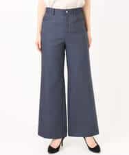 FKLGD27160 MK MICHEL KLEIN(MK ミッシェルクラン) デニムライク ストレートワイドパンツ/洗える ネイビー