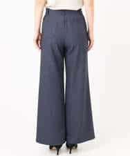 FKLGD27160 MK MICHEL KLEIN(MK ミッシェルクラン) デニムライク ストレートワイドパンツ/洗える ネイビー