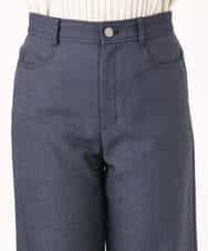 FKLGD27160 MK MICHEL KLEIN(MK ミッシェルクラン) デニムライク ストレートワイドパンツ/洗える ネイビー