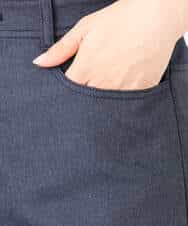 FKLGD27160 MK MICHEL KLEIN(MK ミッシェルクラン) デニムライク ストレートワイドパンツ/洗える ネイビー