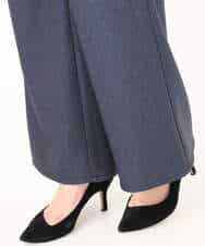 FKLGD27160 MK MICHEL KLEIN(MK ミッシェルクラン) デニムライク ストレートワイドパンツ/洗える ネイビー